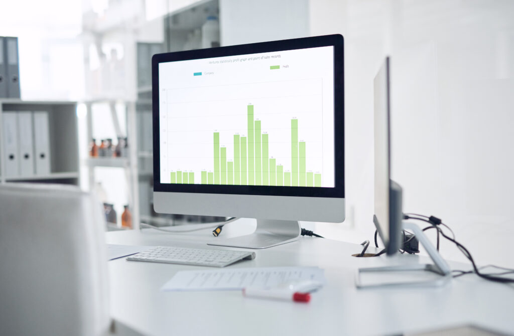 shot of a computer with a graph on the screen in a 2025 04 06 01 46 37 utc